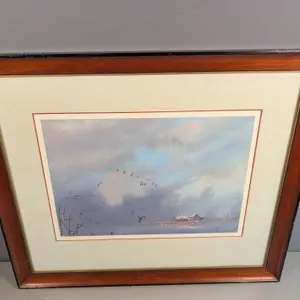 Herb Jones Signed Framed Waterfowl Landscape Print