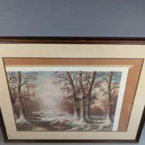 Framed John Doerr Woodland Landscape Print