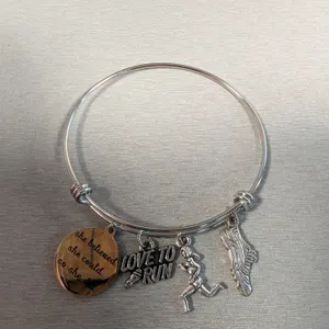 Runner Charm Bangle Bracelet