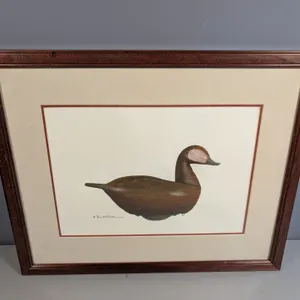 Paul E. Fisher Framed Duck Decoy Print