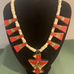 Rare Santo Domingo Pueblo Thunderbird necklace – depression era