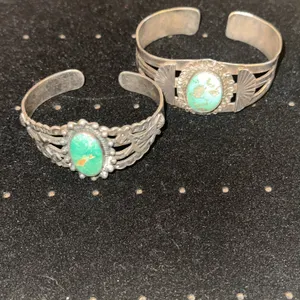 Sterling and turquoise cuff bracelets