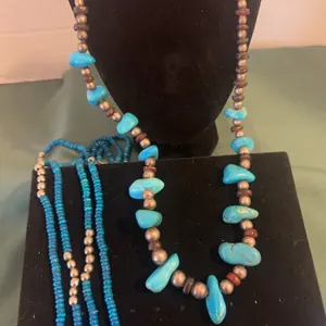 Vintage turquoise necklace, etc.