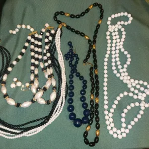 Vintage beaded necklaces, etc.