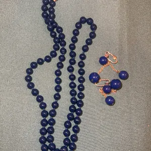 Vintage glass beaded necklace, etc.