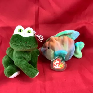 Beanie Baby Coral and Frog Friend