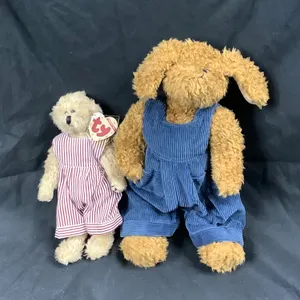 Beanie Baby Bear and Rabbit Love
