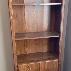 72 x 12 x 28 tall, wood-grain laminate bookcase