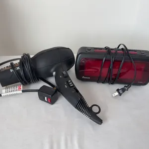 Hairdryer and a digital clock