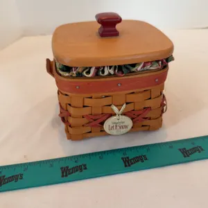 Vintage Longaberger 2000 Tree Trimming "Let It Snow" woven wooden basket