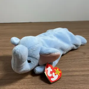 Ty Beanie Babies Peanut Elephant and The End Bear Pair