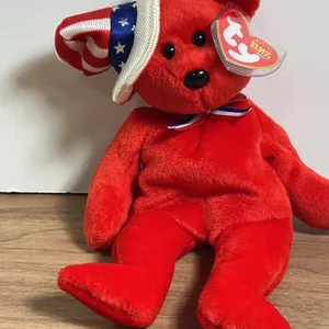 Ty Beanie Babies Sam Bear Plush with Patriotic Hat