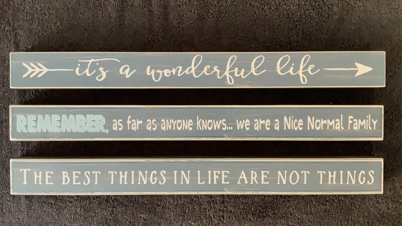 3 Rustic Wooden Wall Sign Featuring Inspirational Quotes