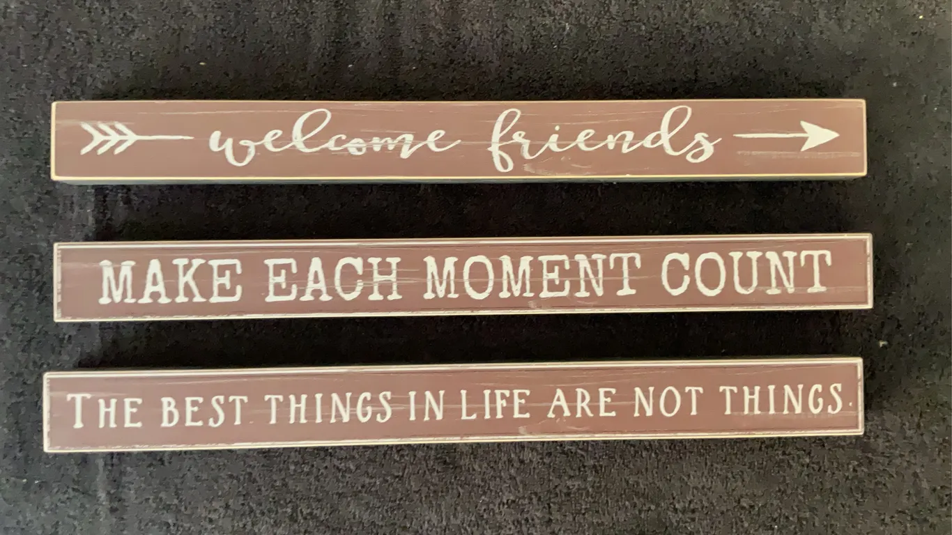 3 Rustic Wooden Wall Sign Featuring Inspirational Quotes