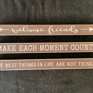 3 Rustic Wooden Wall Sign Featuring Inspirational Quotes