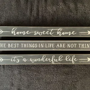 3  Rustic Wooden Wall Sign Featuring Inspirational Quotes