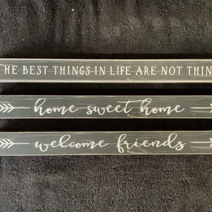 3 Rustic Wooden Wall Sign Featuring Inspirational Quotes