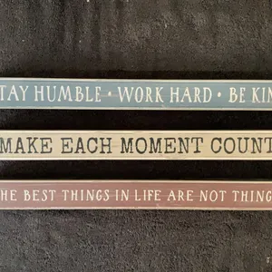 3 Rustic Wooden Wall Sign Featuring Inspirational Quotes