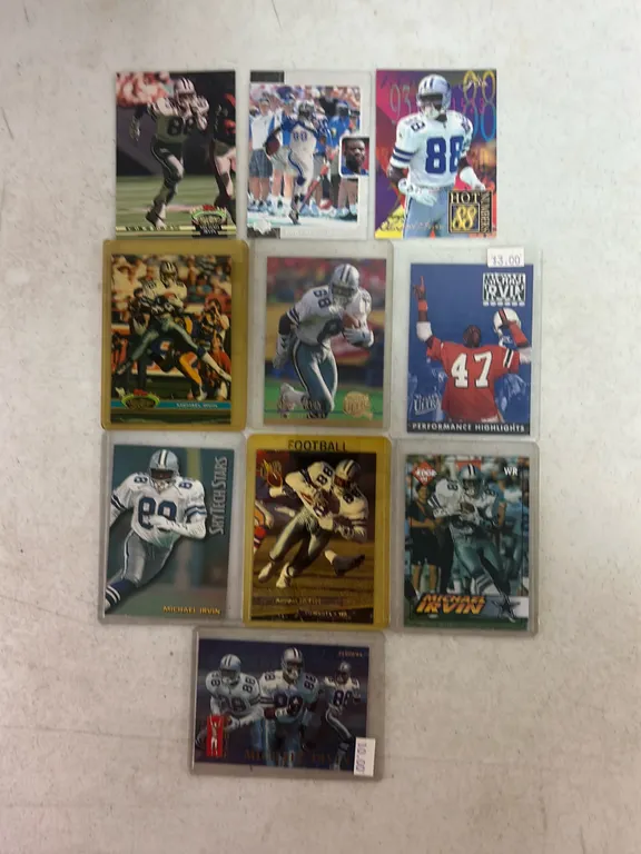 10 MICHALE IRVIN CARDS