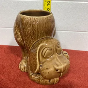 McCoy Pottery Brown Dog Planter, Model 0272