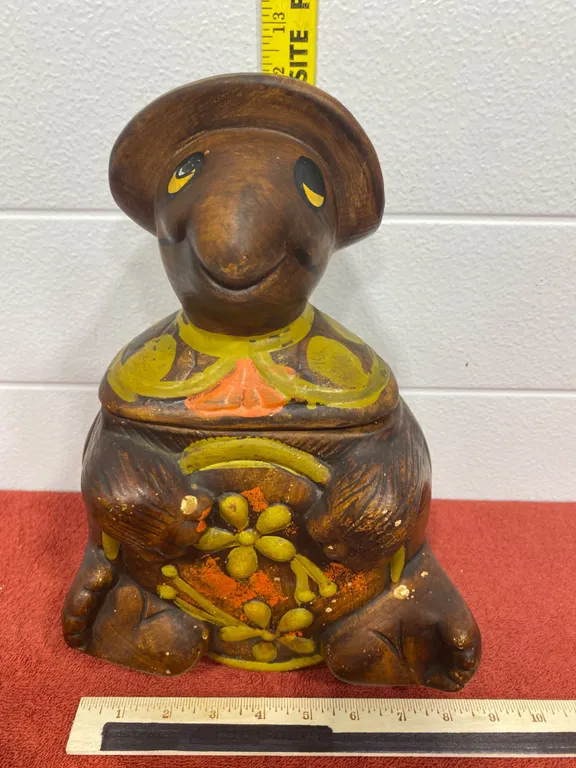 Vintage USA-Made Ceramic Turtle Cookie Jar, Marked 2315