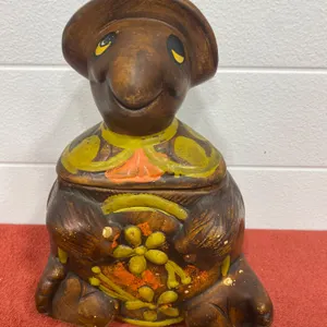 Vintage USA-Made Ceramic Turtle Cookie Jar, Marked 2315