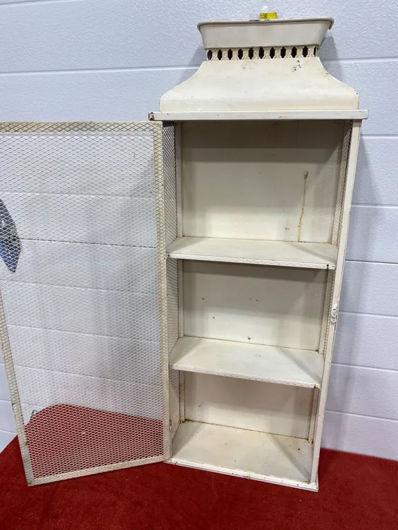Vintage Metal Wall-Mounted Vented Storage Cabinet