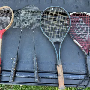 Collection of five vintage and classic racquets