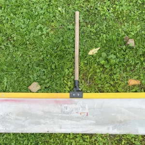 36” Hyde Aluminum Spray Shield with wooden handle and pivoting neck