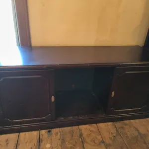 Dark Wood Media Console & TV Stand