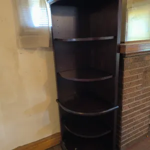 Wood Quarter-Round Corner Bookcase Unit Welton Furniture