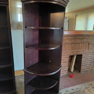 Wood Quarter-Round Corner Bookcase Unit Welton Furniture