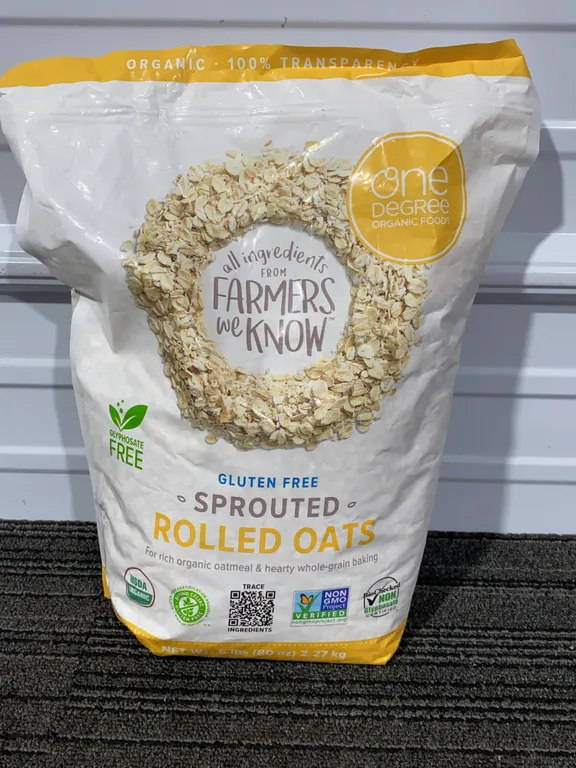 *NEW* One Degree Sprouted Rolled Oats, 5 LB Bag - Best By: 7/2027