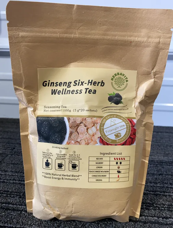 *NEW* Ginseng Six-Herb Wellness Tea, 20 Ct - Best By: 5/2027