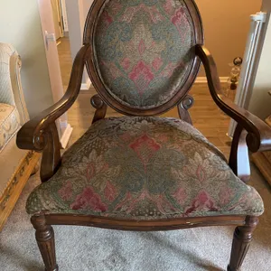Sigla Furniture Oval-Back Accent Armchair with Scroll Arms