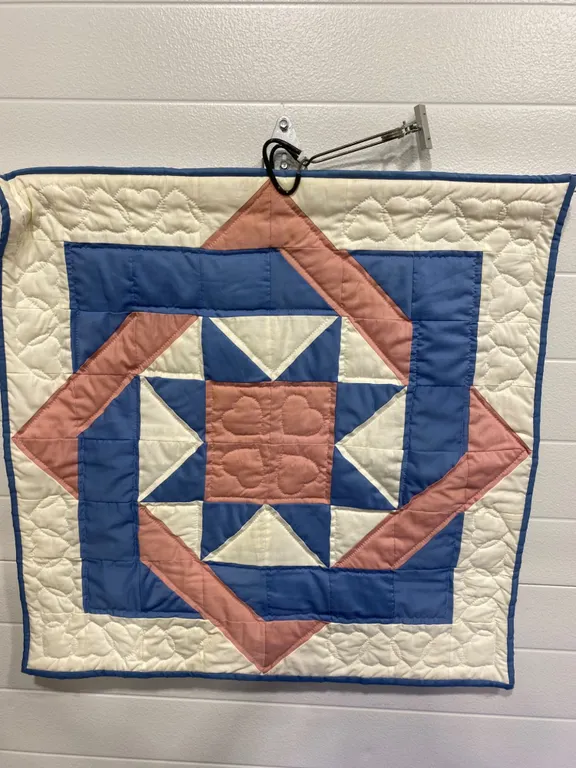 Handmade Quilt Wall Hanging with Geometric Pattern, 20th Century