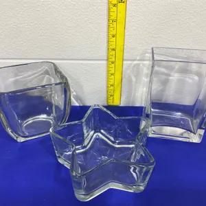 Clear Glass Decorative Vases in Various Shapes