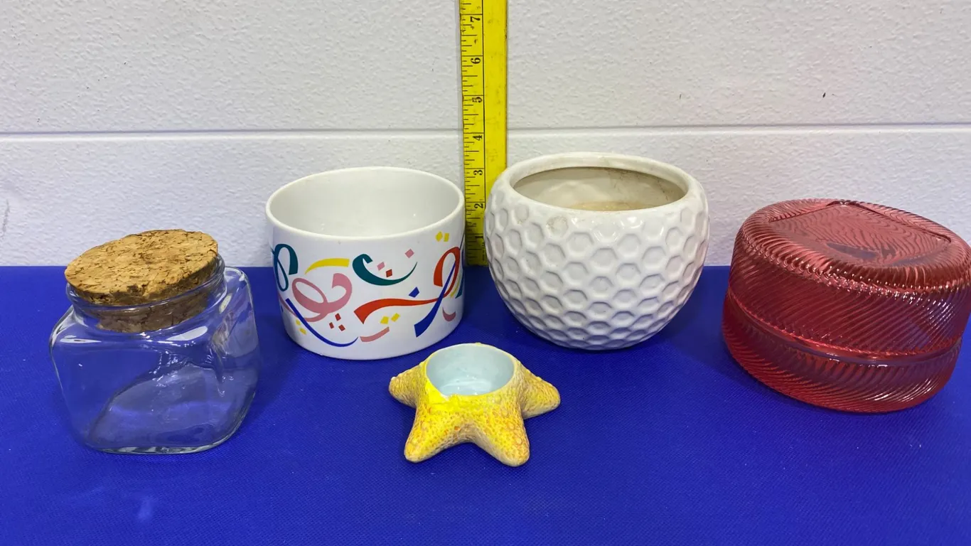 Household Glass and Ceramic Items, Mixed Designs and Materials