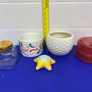 Household Glass and Ceramic Items, Mixed Designs and Materials