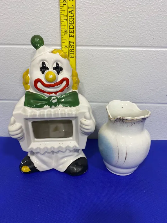 McCoy Clown Bank and Ceramic Pitcher Set
