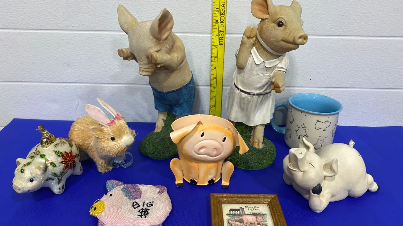 Pig and Animal Themed Figures and Decor