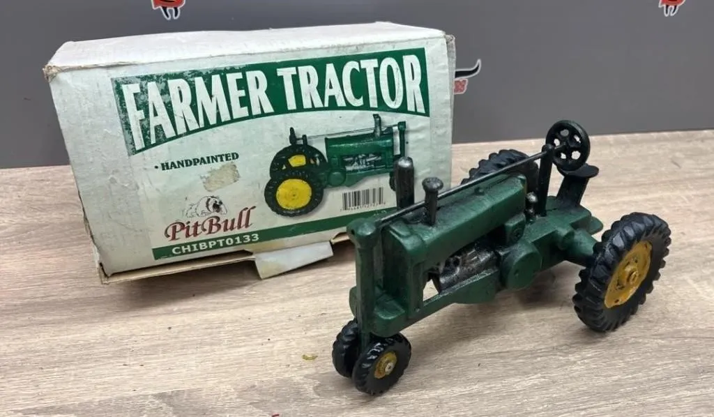 Pit Bull Cast Iron Toy Tractor w/Box (Box is