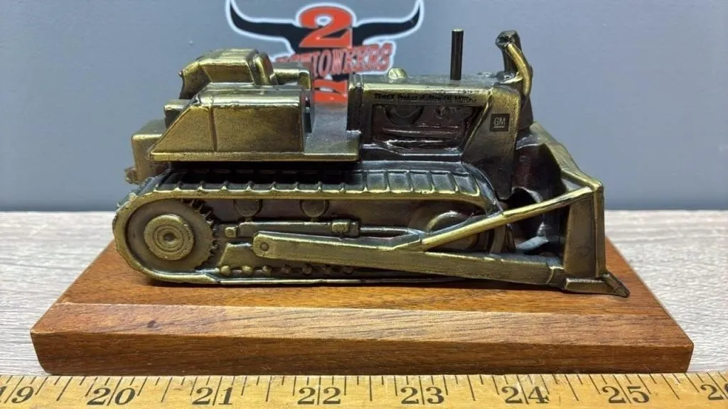 GM Track Tractor On Wooden Base.