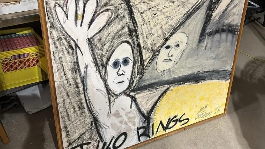 HUGE Abstract Two Rings 4 ft Painting