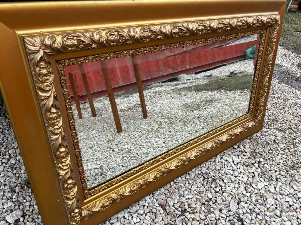 Huge HEAVY Ornate gold framed mirror