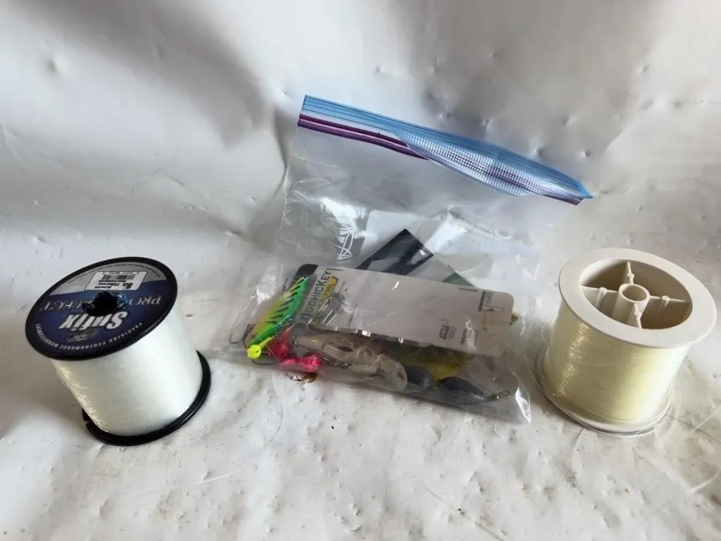 Fishing Line Spools & Lure Tackle Lot