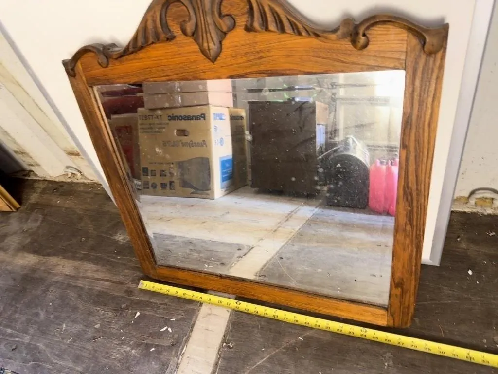 Carved Wood Frame Dresser Mirror