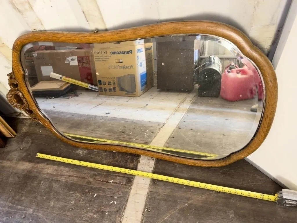 Vintage Carved Wood Frame Mirror