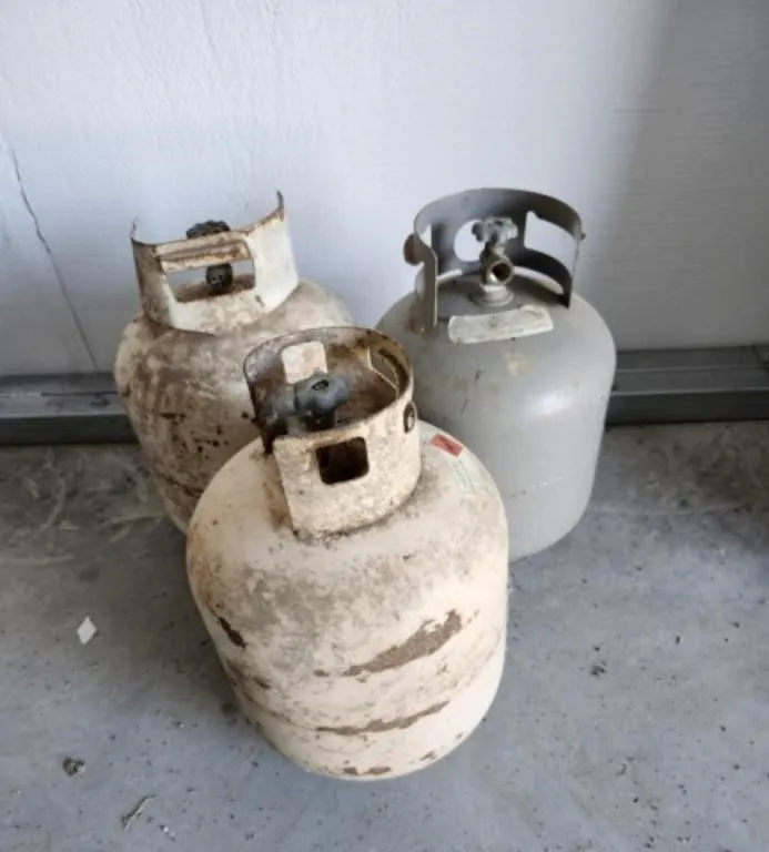 3 Small Propane Tanks