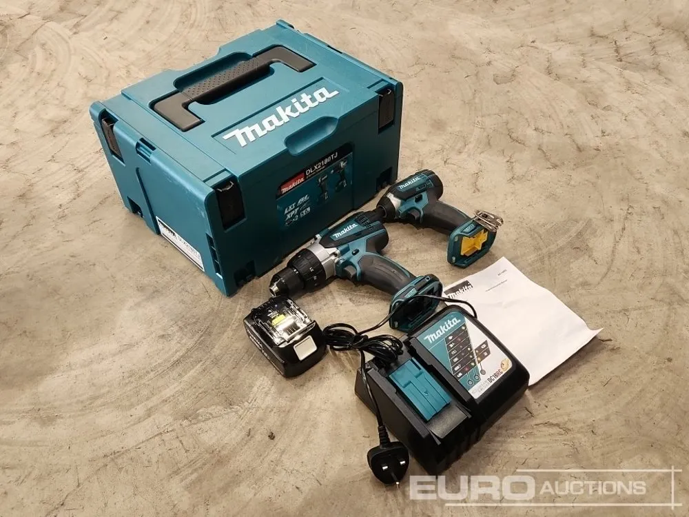 Unused Makita Drill & Impactor Combo, XPH03 Combi Drill, ADT11 Impactor, 240v Charger, Battery, Case